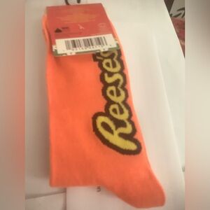 NEW Reese's Unisex Women’s Mens Orange Socks NWT Novelty